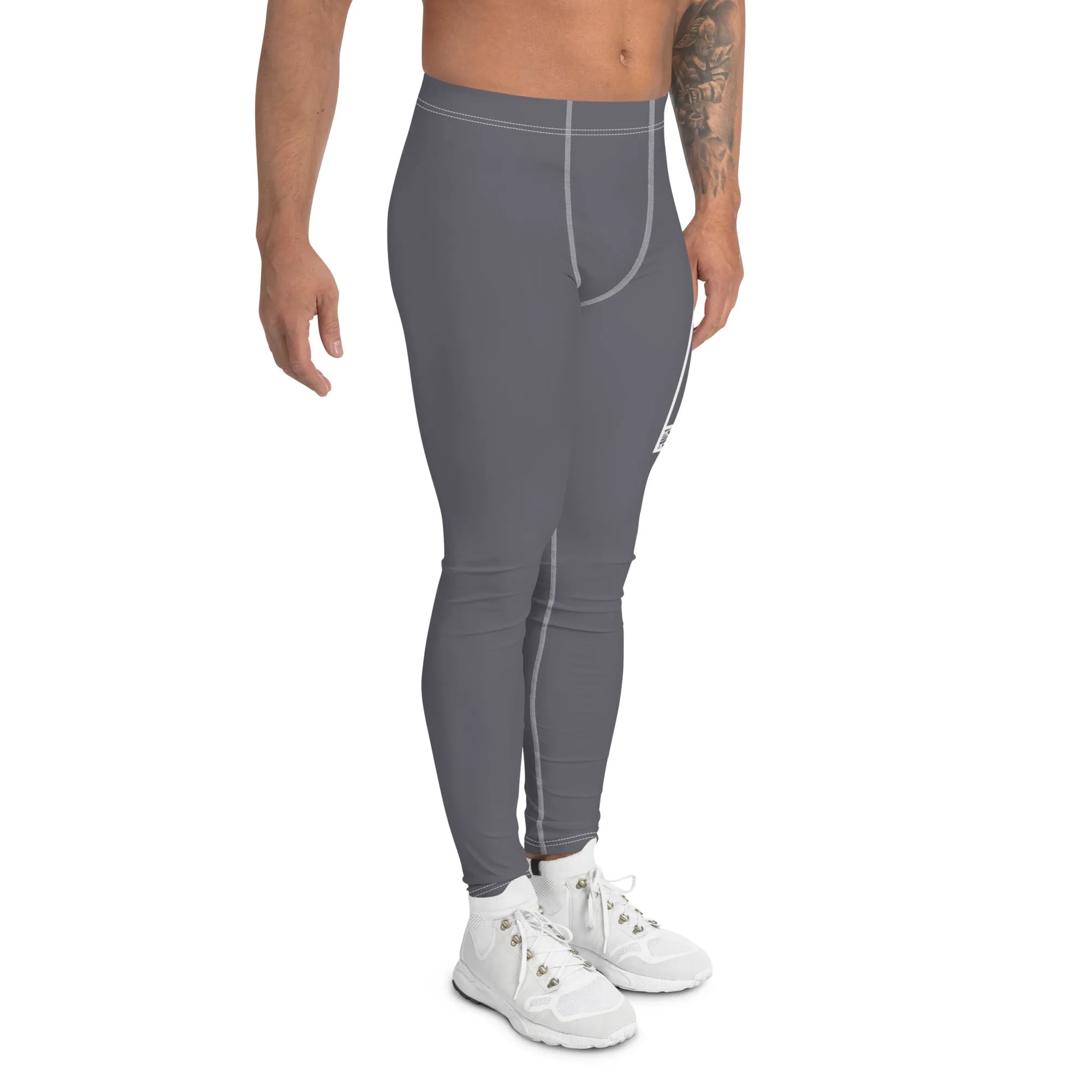 Men's Athletic Workout Leggings For Jiu Jitsu 019 - Charcoal