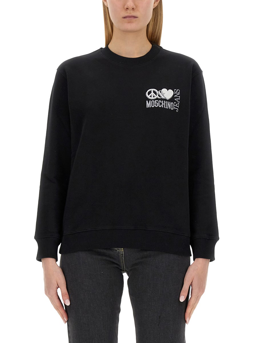 MOSCHINO JEANS    COTTON SWEATSHIRT WITH LOGO