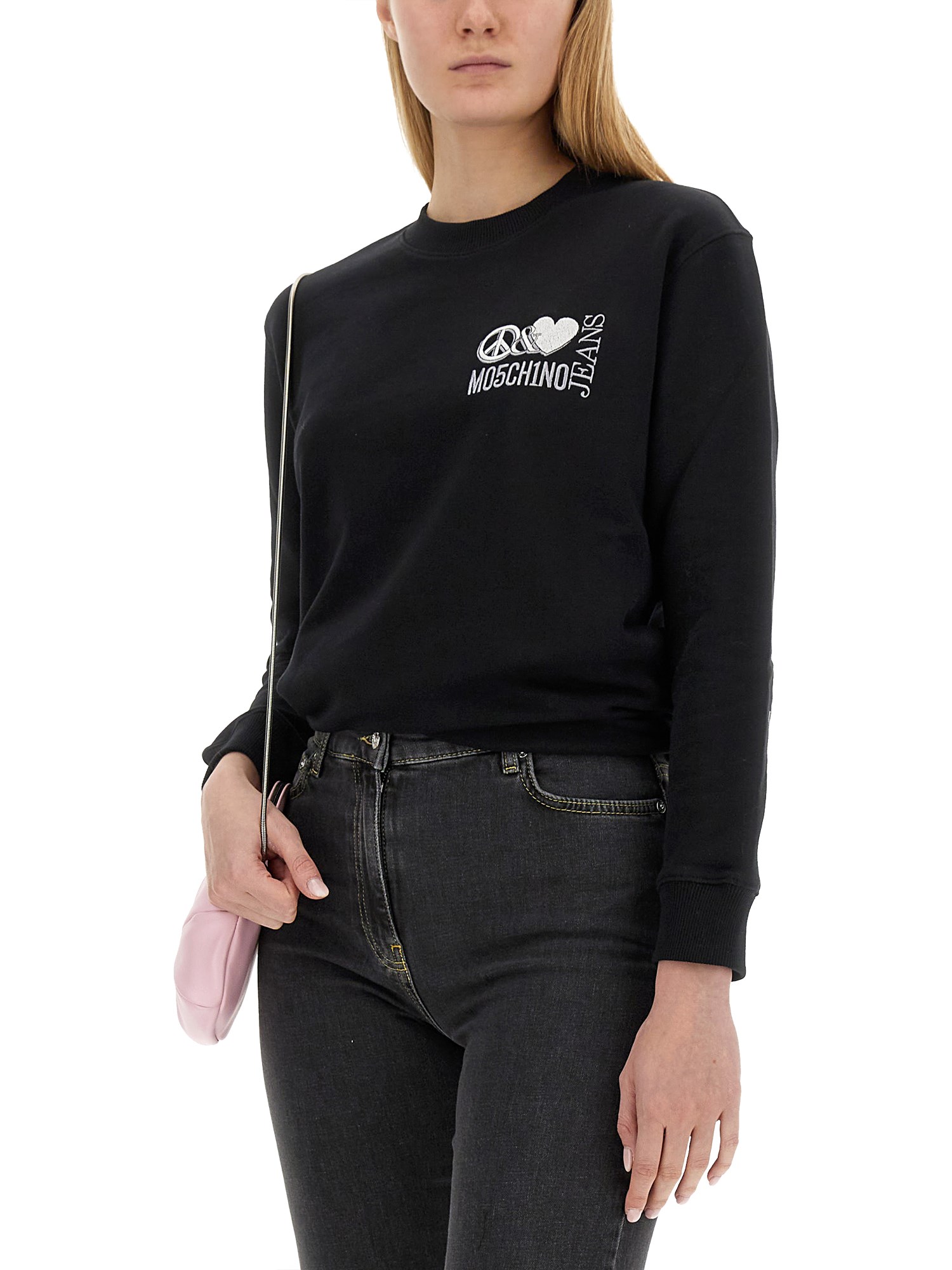 MOSCHINO JEANS    COTTON SWEATSHIRT WITH LOGO