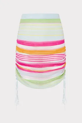 Multi Stripe Ruched Skirt