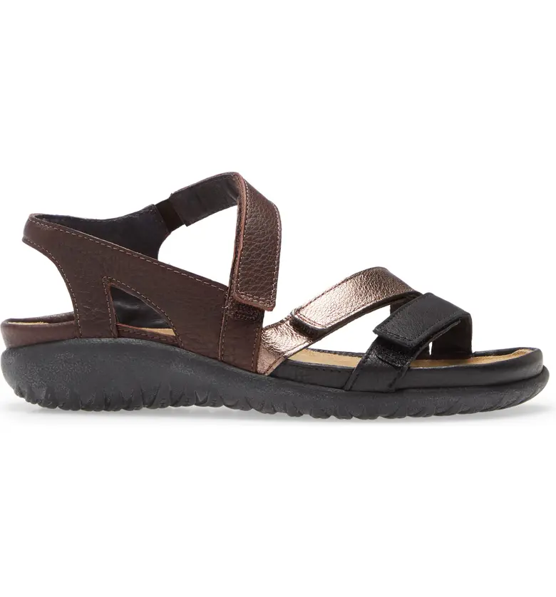 Naot Womens Whetu Strappy Sandal- Black Radient Copper