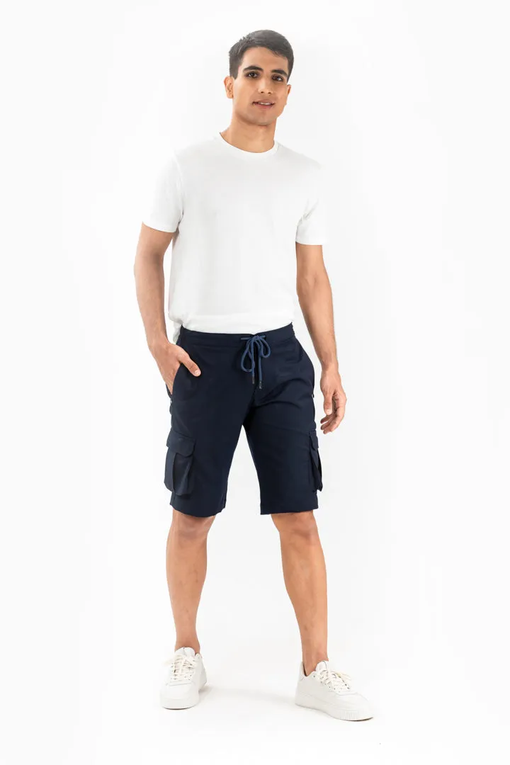 Navy All Weather Essential Stretch Cargo Shorts