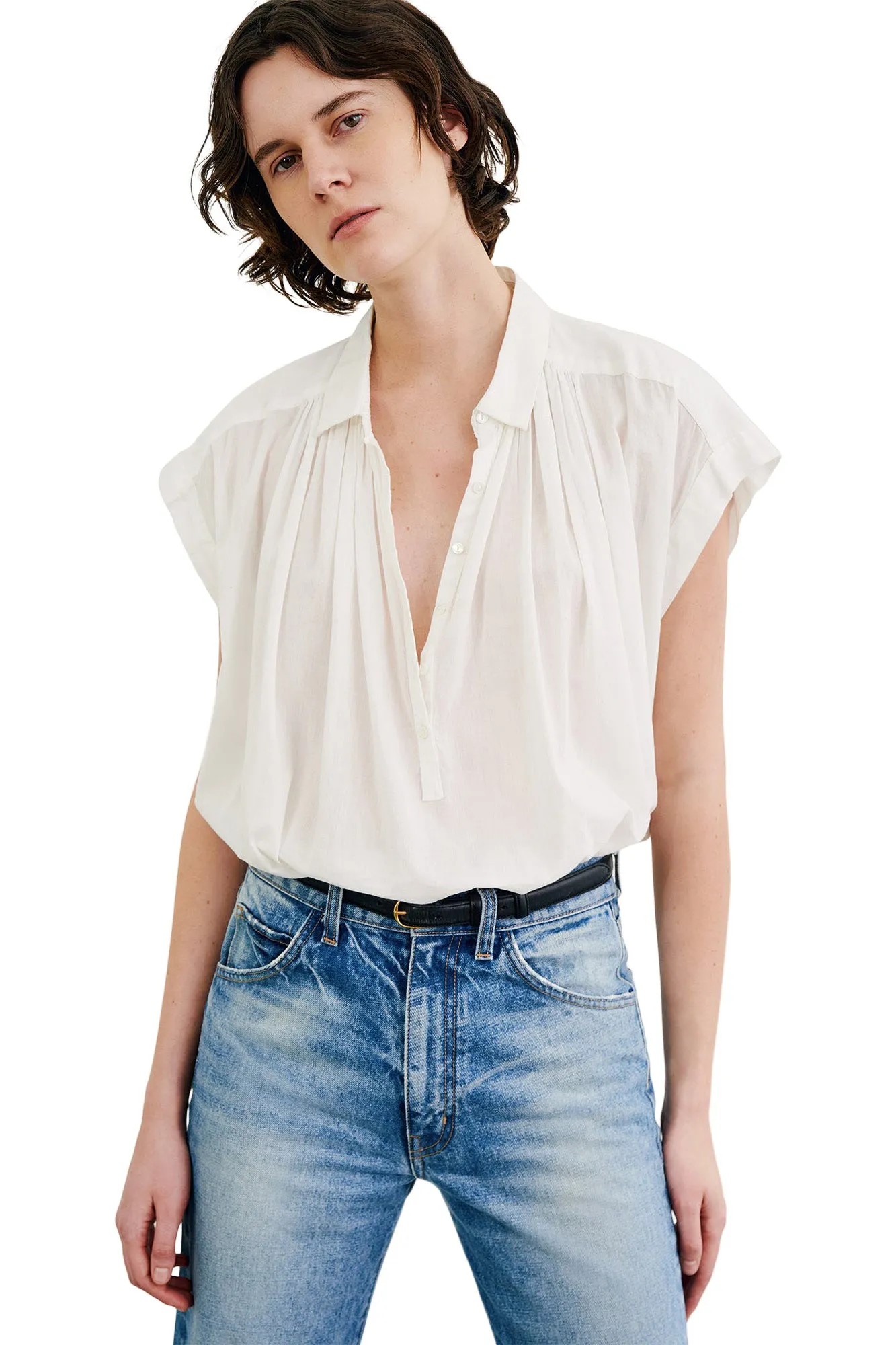 Nili Lotan Normandy Blouse in Ivory