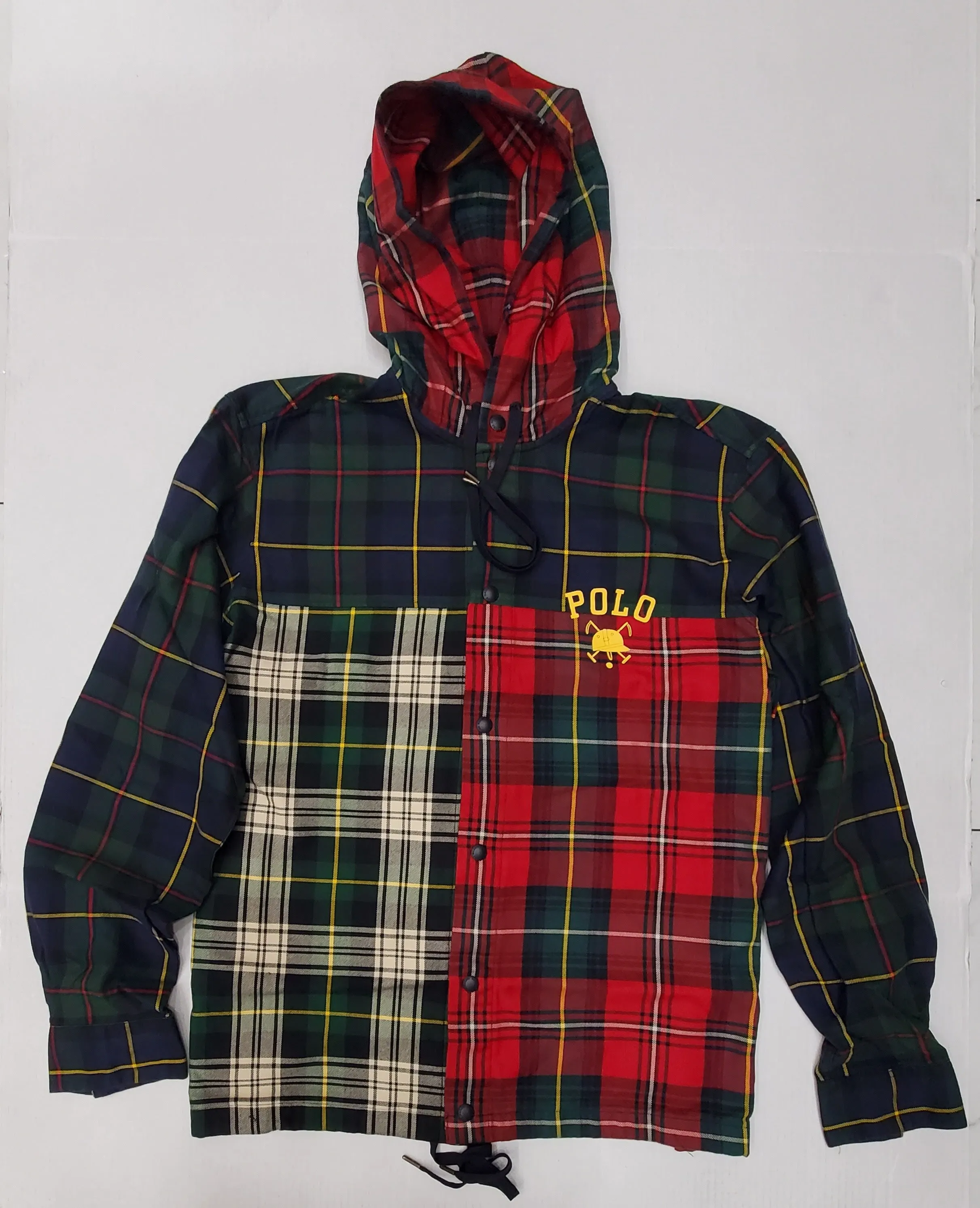 Nwt Polo Ralph Lauren Plaid Horsehead Button Up Hoodie Jacket