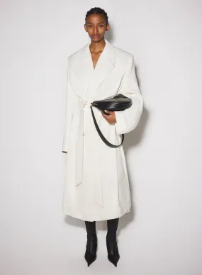 off-white ribbed belted coat