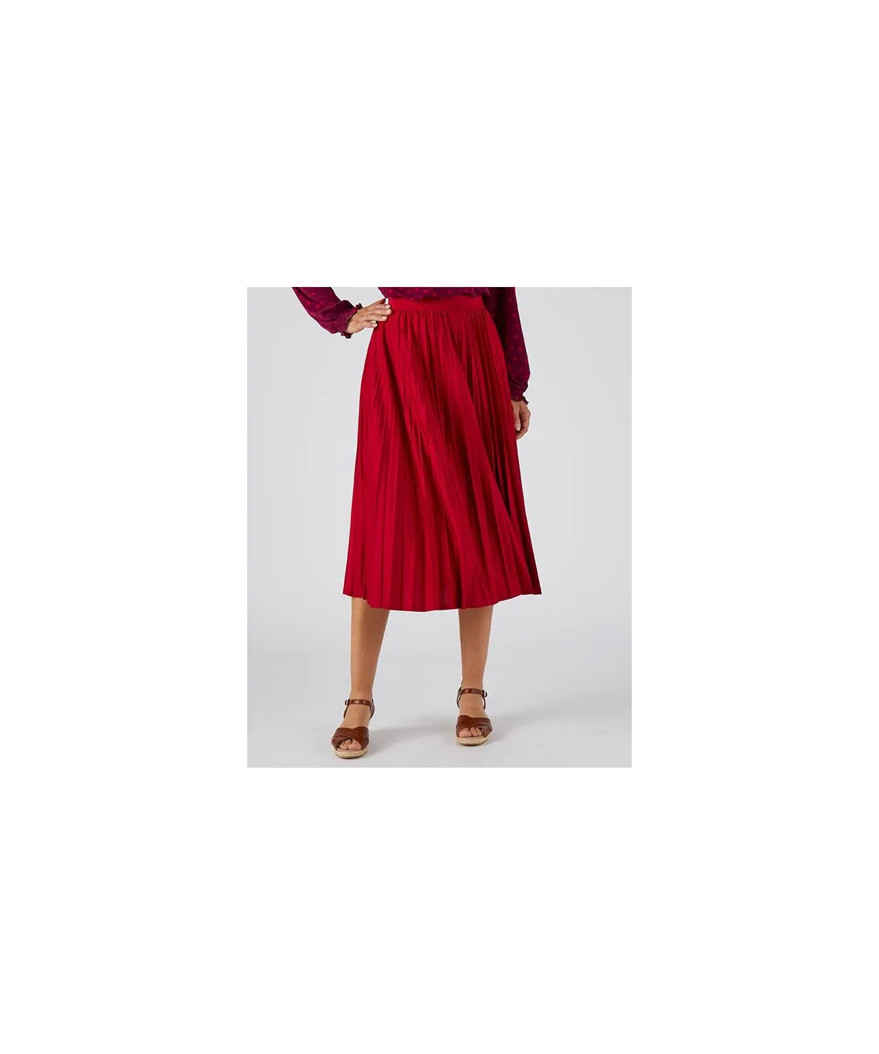 Pleated Jersey Skirt