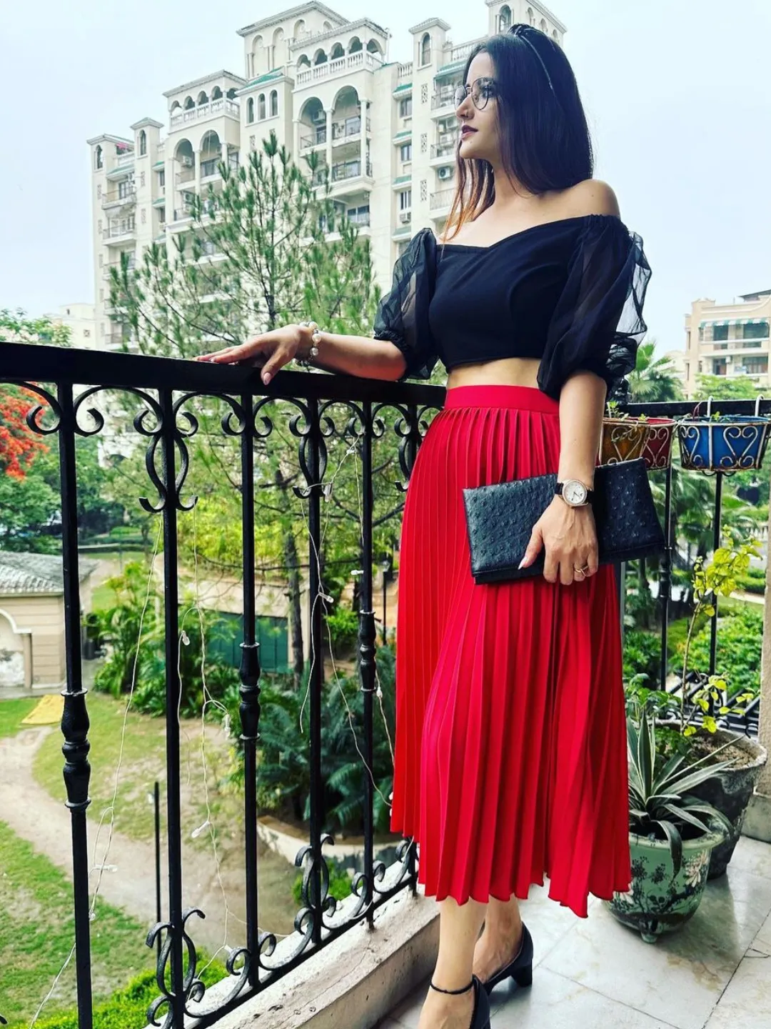 Pleated Midi Skirt