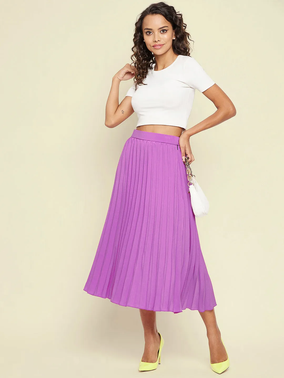 Pleated Midi Skirt