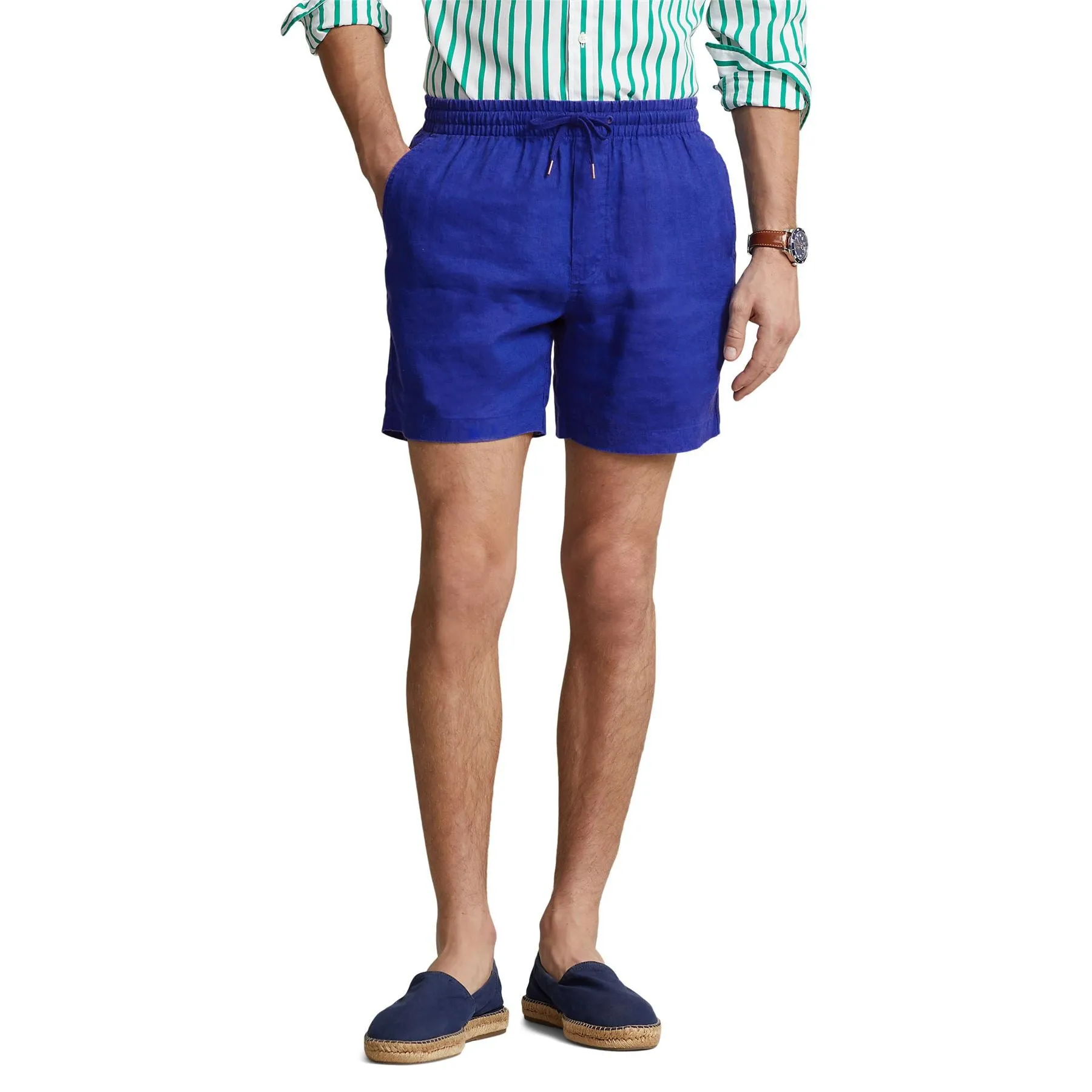 Polo Golf Classic Fit Prepster Linen Shorts Royal Blue - SU24