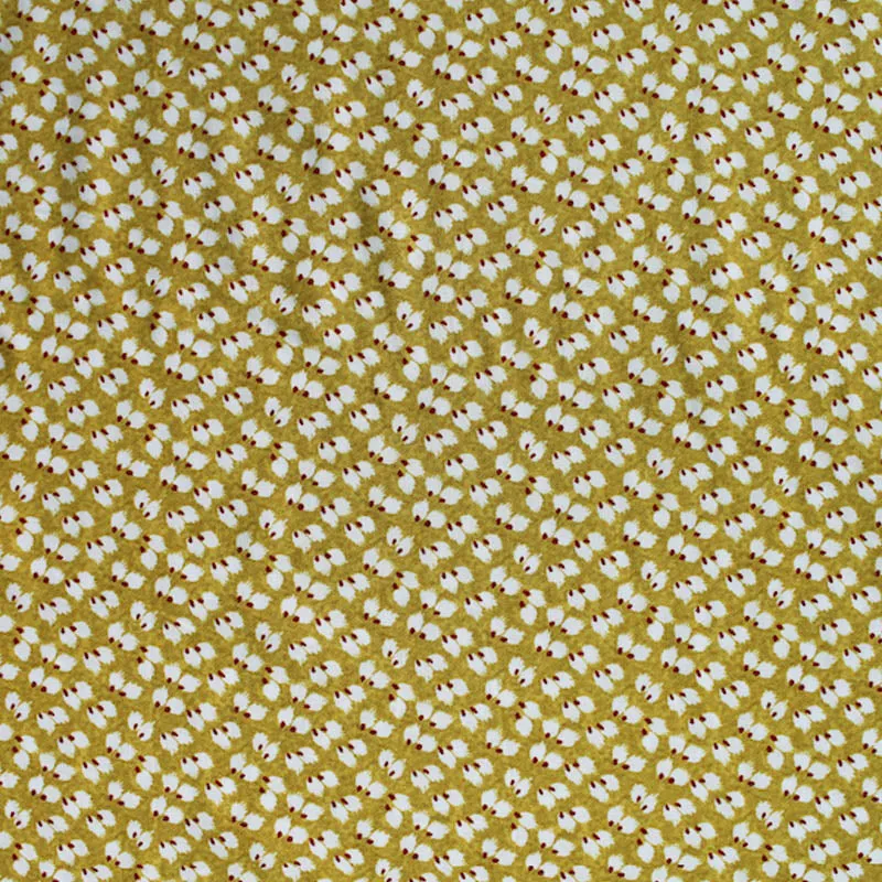 Printed Spun Viscose Petra in Mustard Yellow