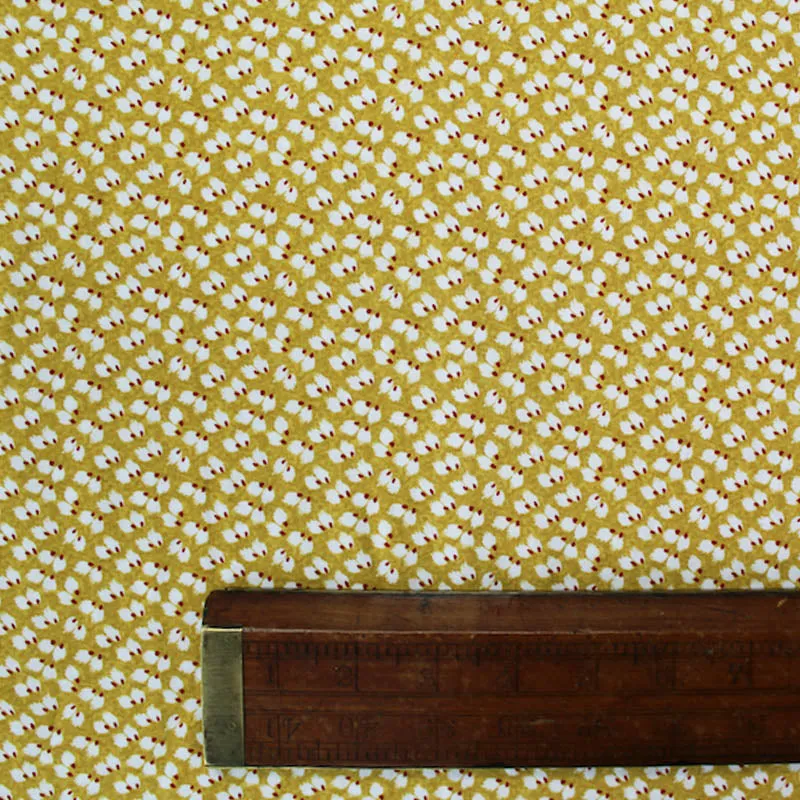 Printed Spun Viscose Petra in Mustard Yellow