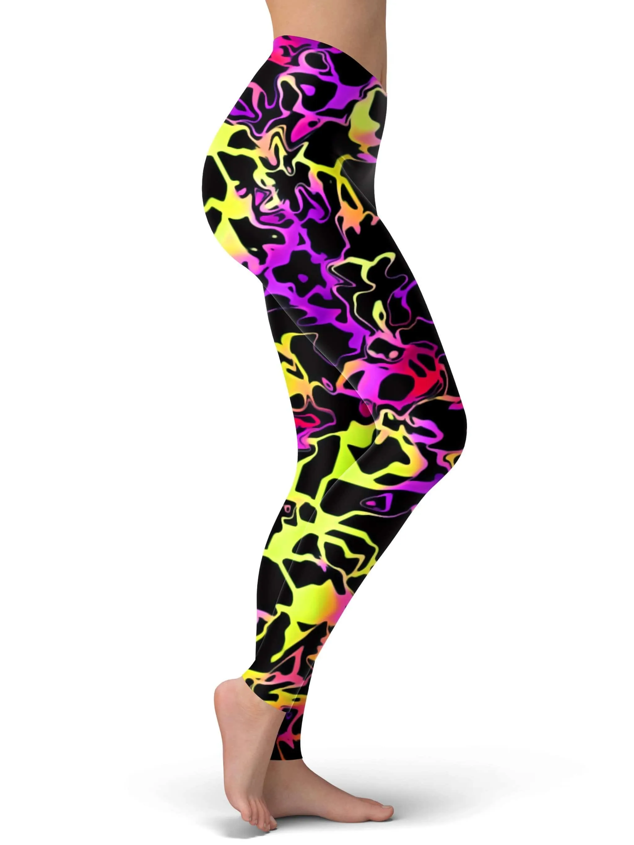 Psychedelic Rainbow Leopard Leggings