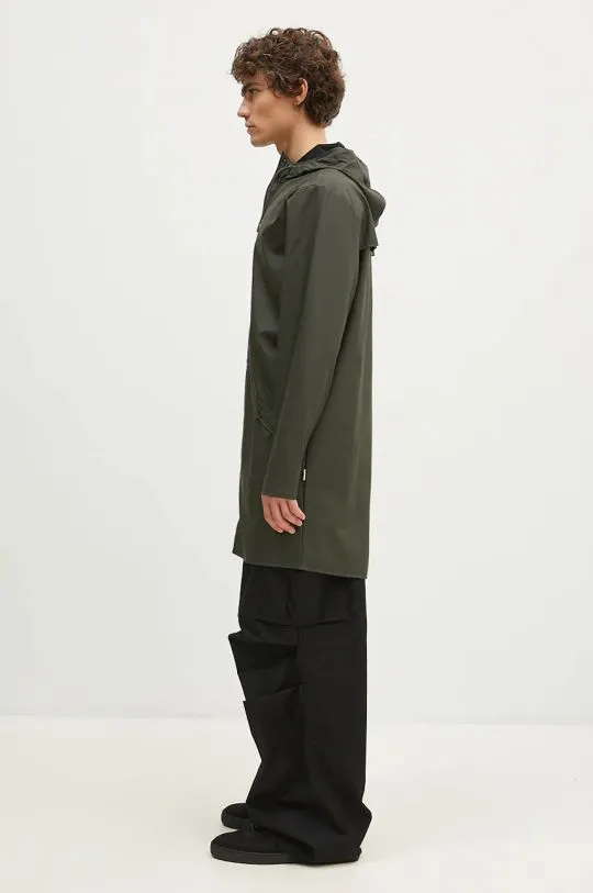 Rains jacket 12020 Long Jacket green color