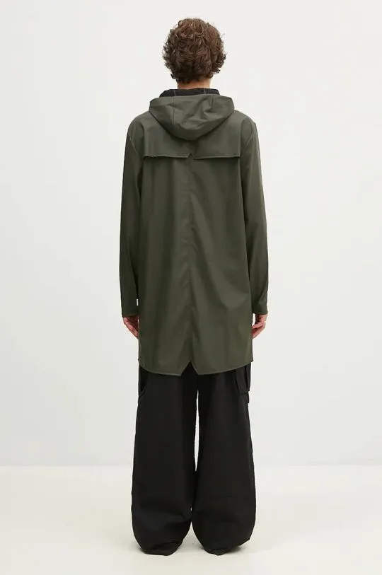 Rains jacket 12020 Long Jacket green color