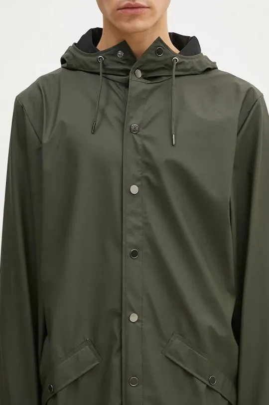 Rains jacket 12020 Long Jacket green color