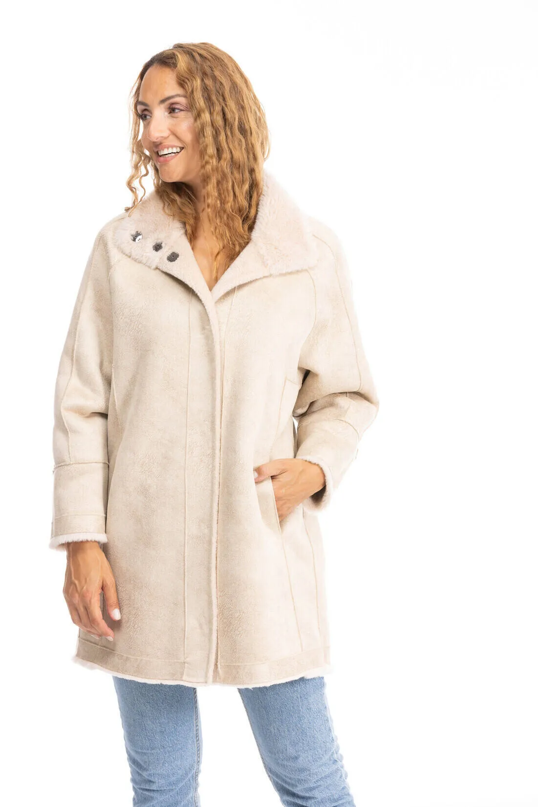 Reversible coffee wool coat 64544