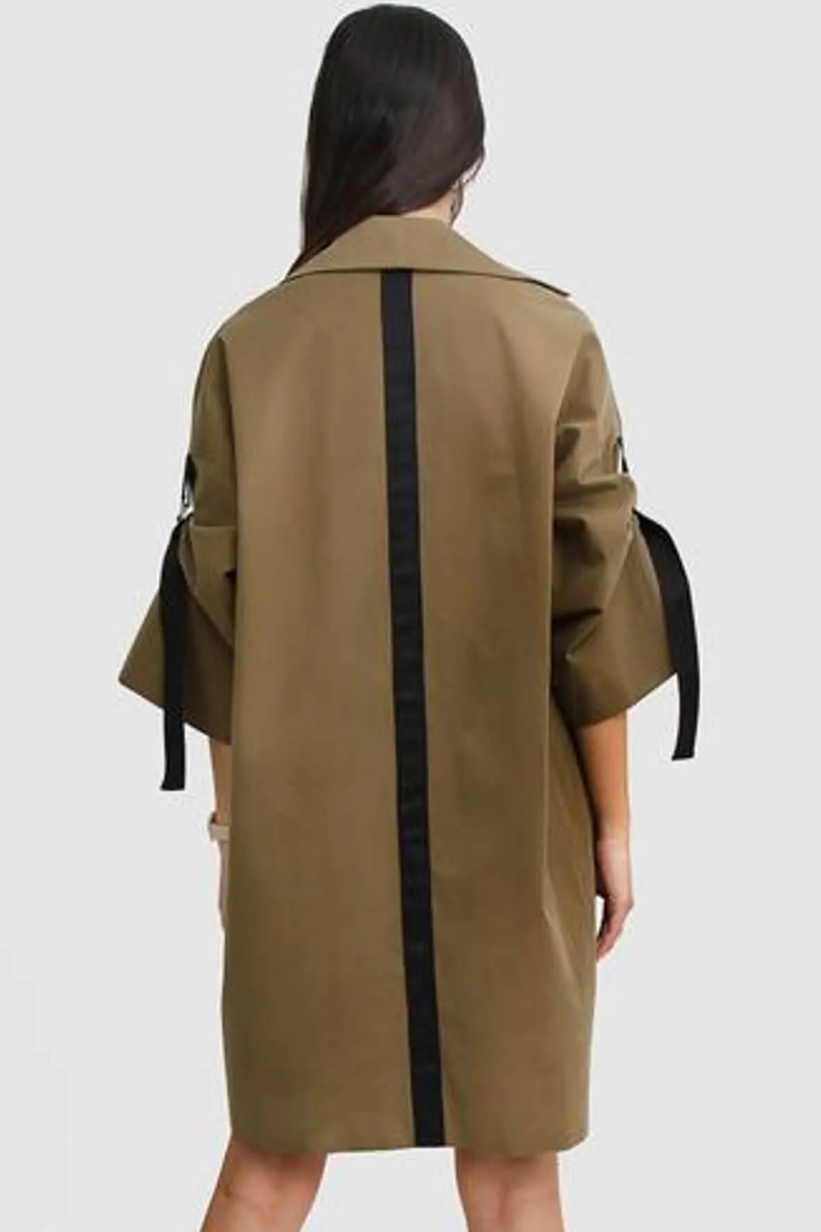 Russian Romance Oversized Trench Coat in Military