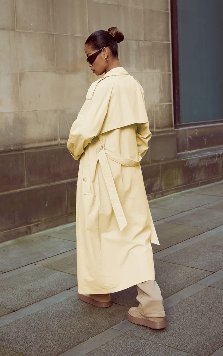 Sand Panel Detail Belted Trench Coat