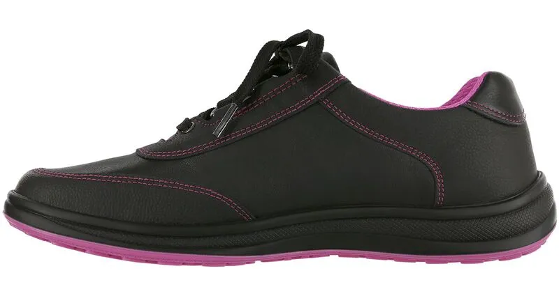 SAS Womens Sporty LTD Lace Up Sneaker- Black/Pink