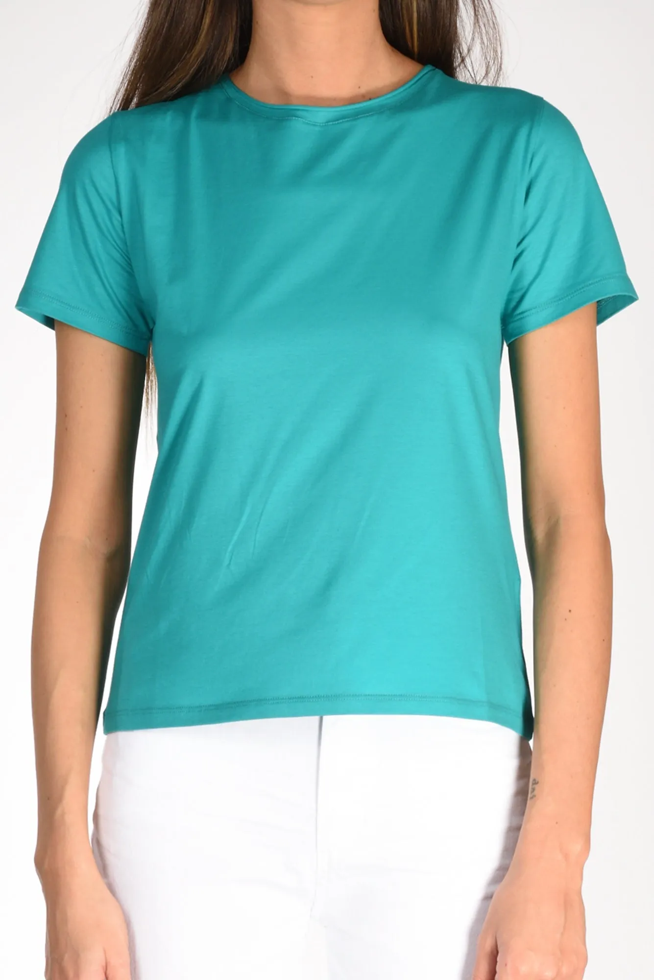 Shirt C Zero Tshirt Girocollo Verde Smeraldo Donna