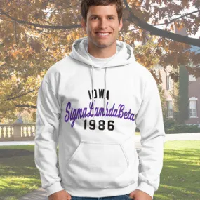 Sigma Lambda Beta State and Date Printed Hoody - Gildan 18500 - CAD