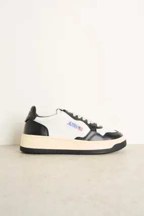 Sneakers uomo medalist low bicolor in pelle bianca e nera