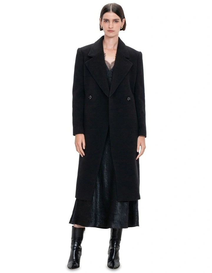 Soft Wool Coat in Black