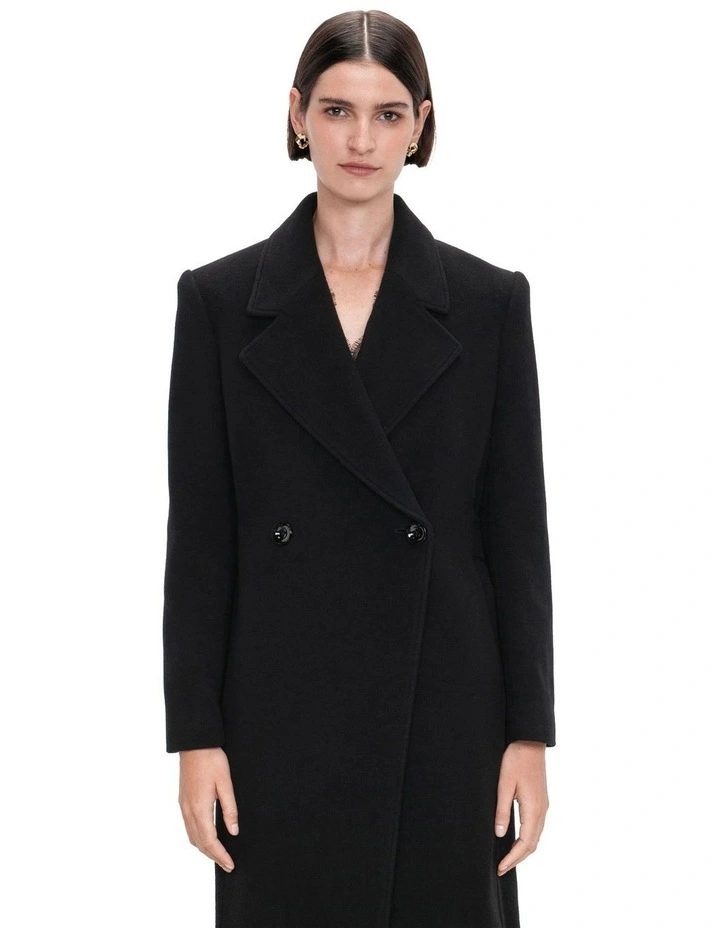 Soft Wool Coat in Black