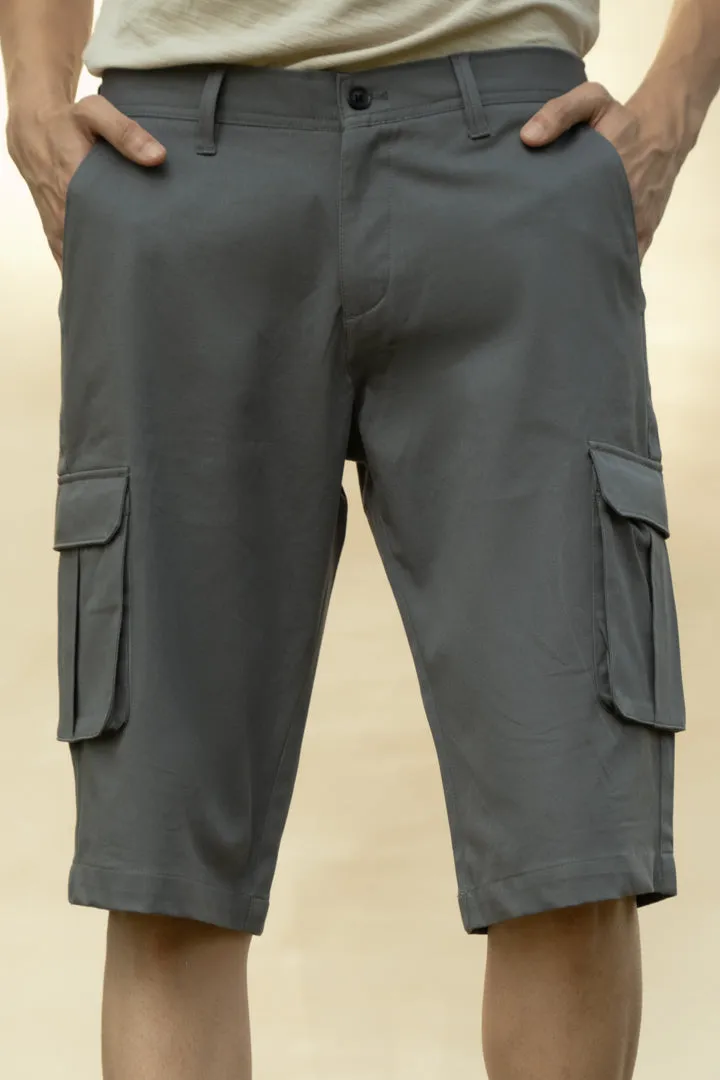 Spanish Grey Stretch Cargo Shorts