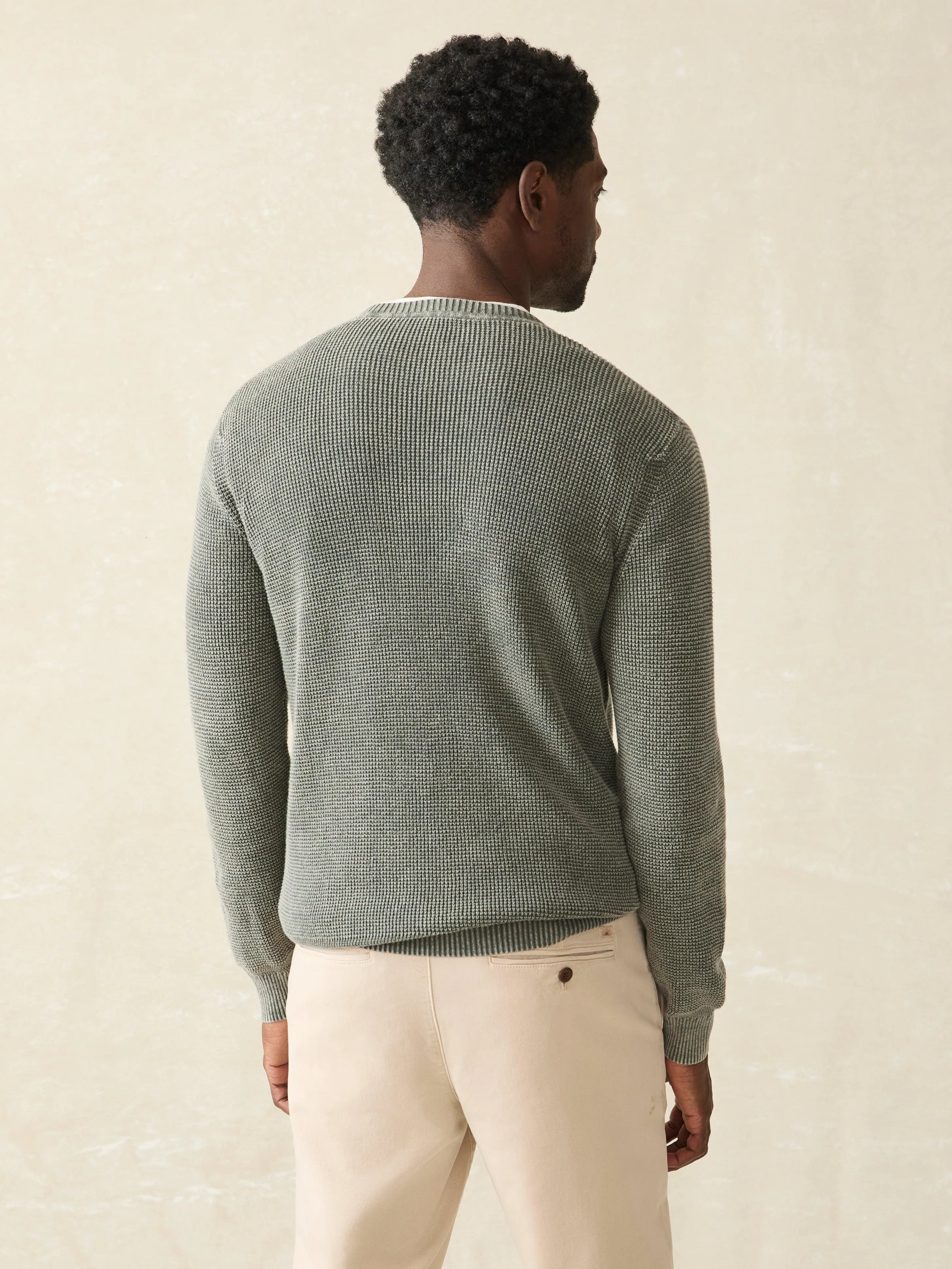 Sunwashed Crewneck Sweater - Mountain Olive