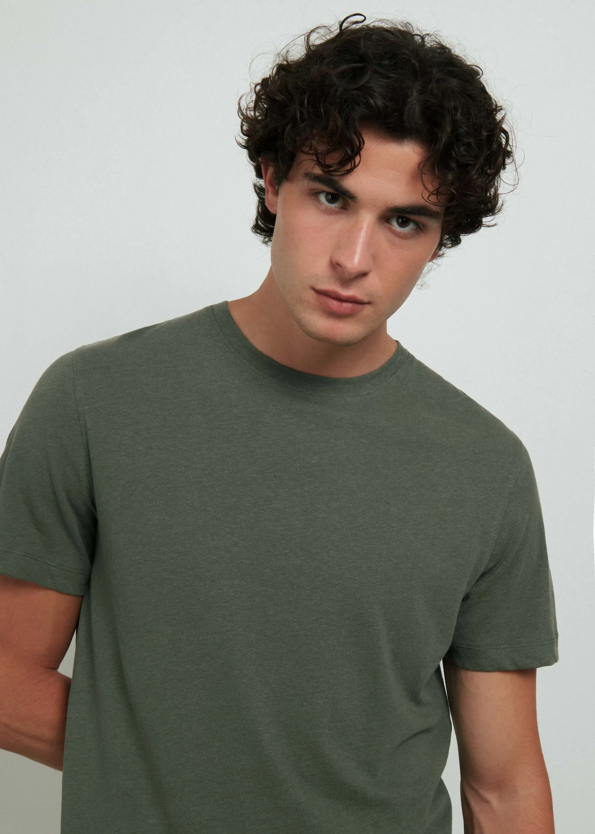 T shirt basic in lino