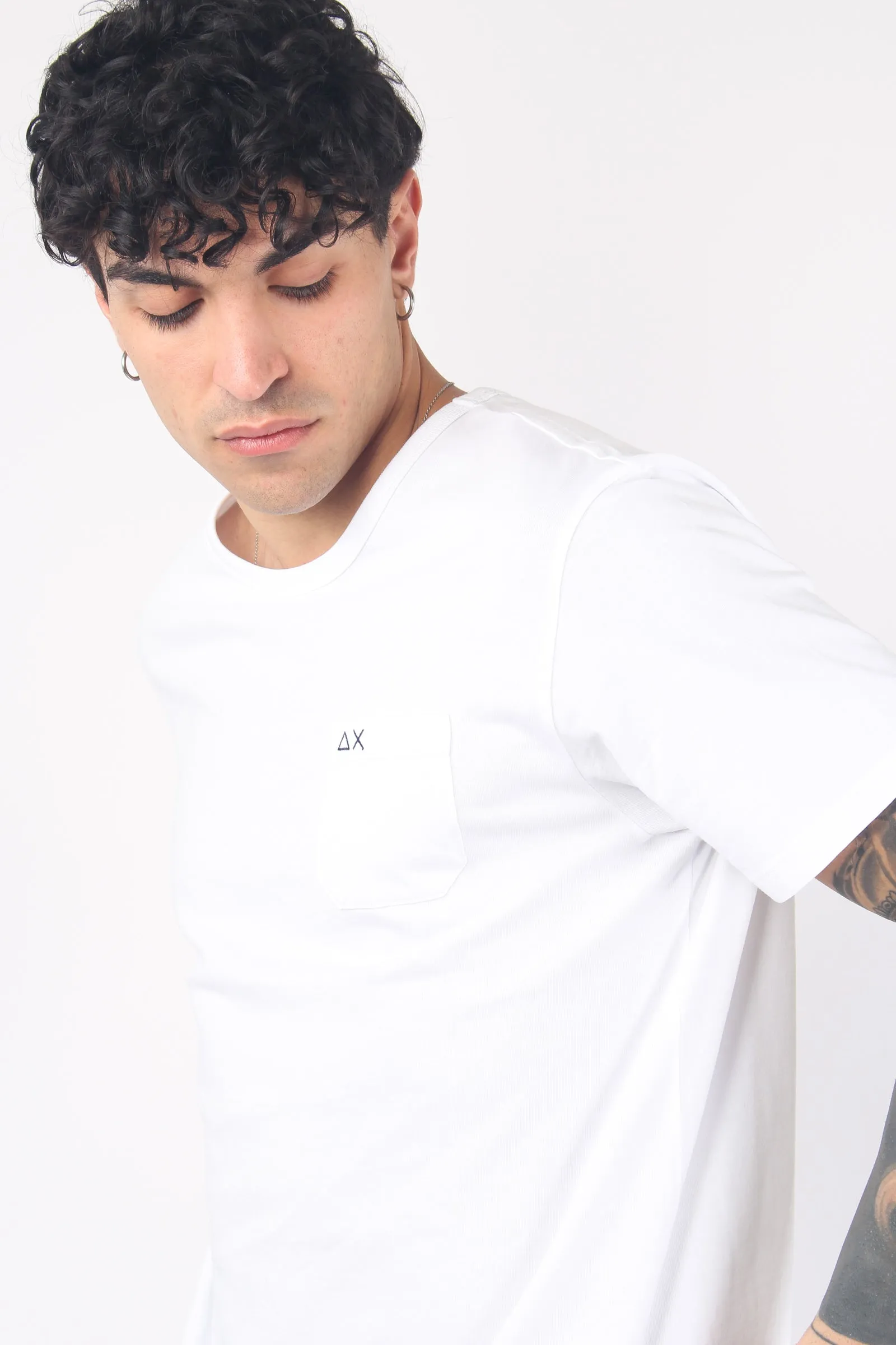 T-shirt Cotone Fiammato Taschi Bianco