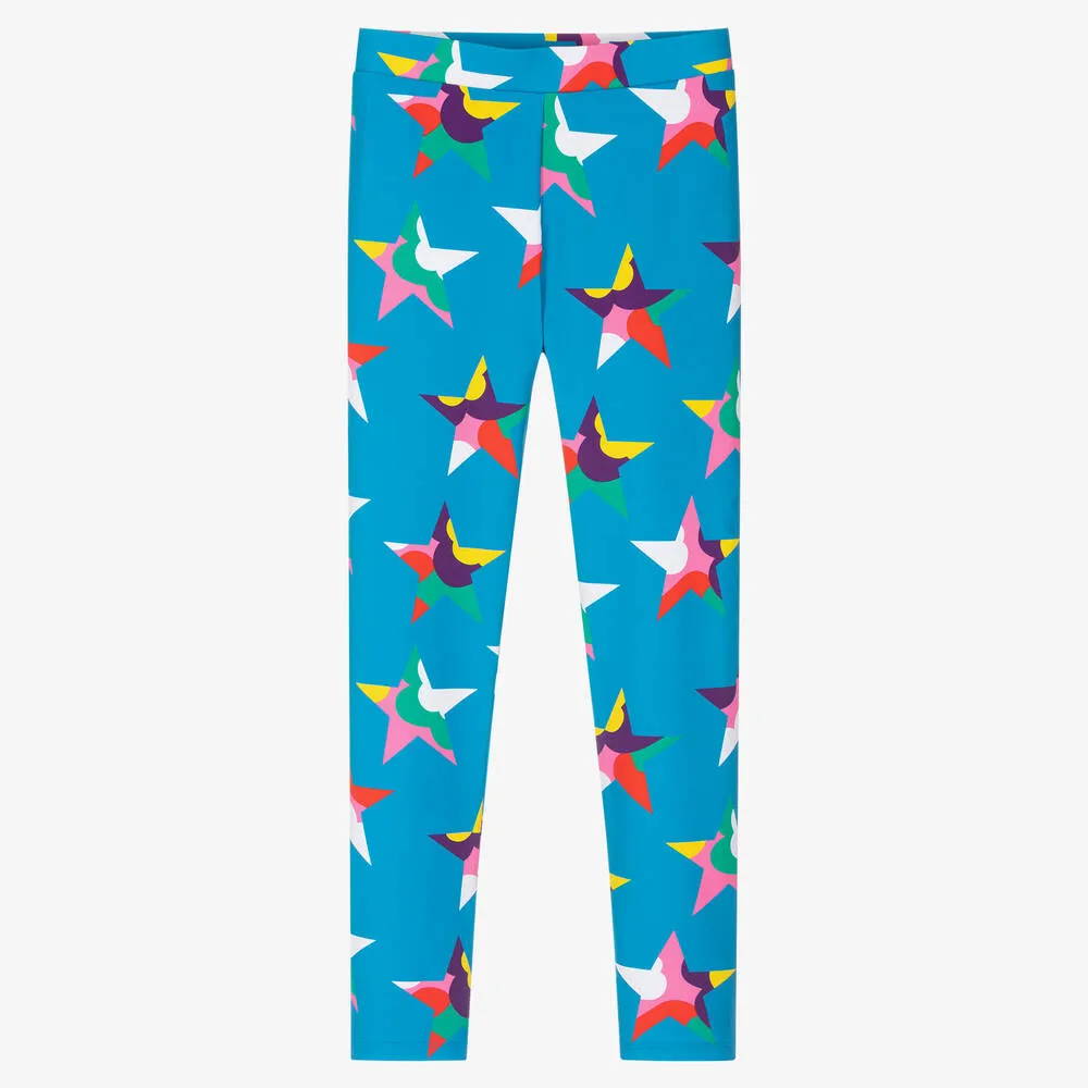 Teen Girls Blue Stars Leggings