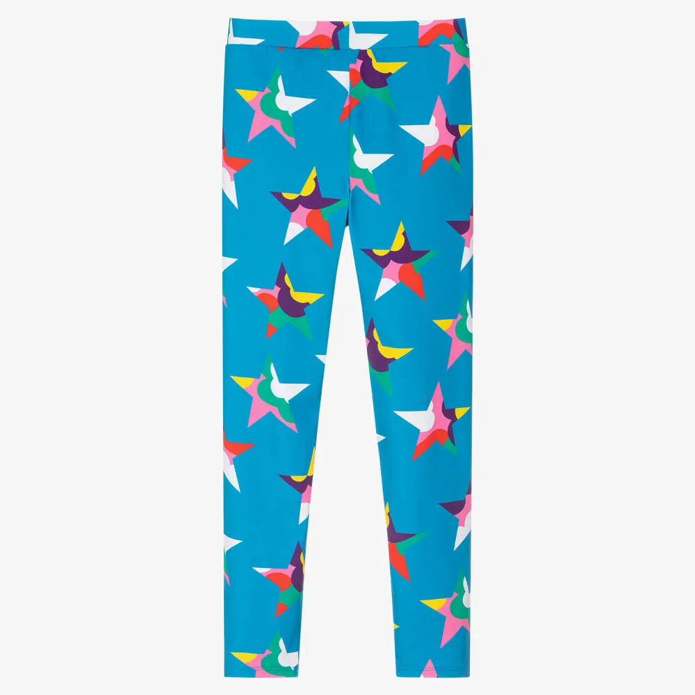 Teen Girls Blue Stars Leggings