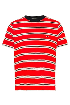 Tommy Hilfiger Women Organic Stripe Tee Red