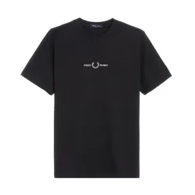 TSHIRT EMBROIDERED Uomo Nero