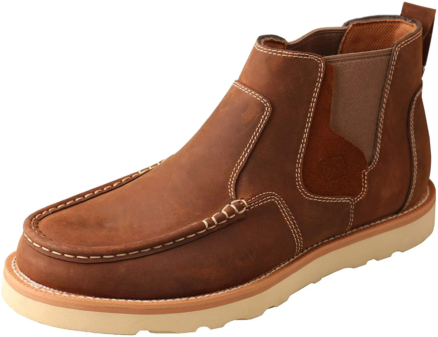 Twisted X Mens 4 Chelsea Wedge Sole Boot, Oiled Saddle, 10 M