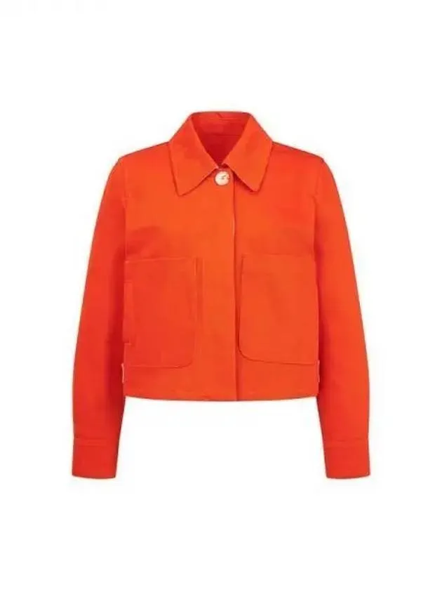 Women s Cotton Twill Shirt Jacket Orange Red 271604