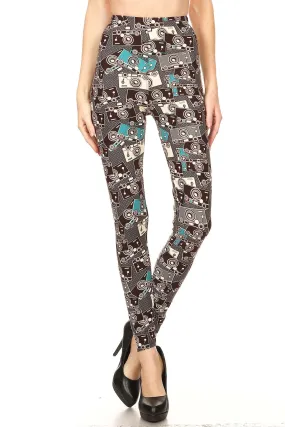 Women's Regular Camera Theme Photography Pattern Printed Leggings