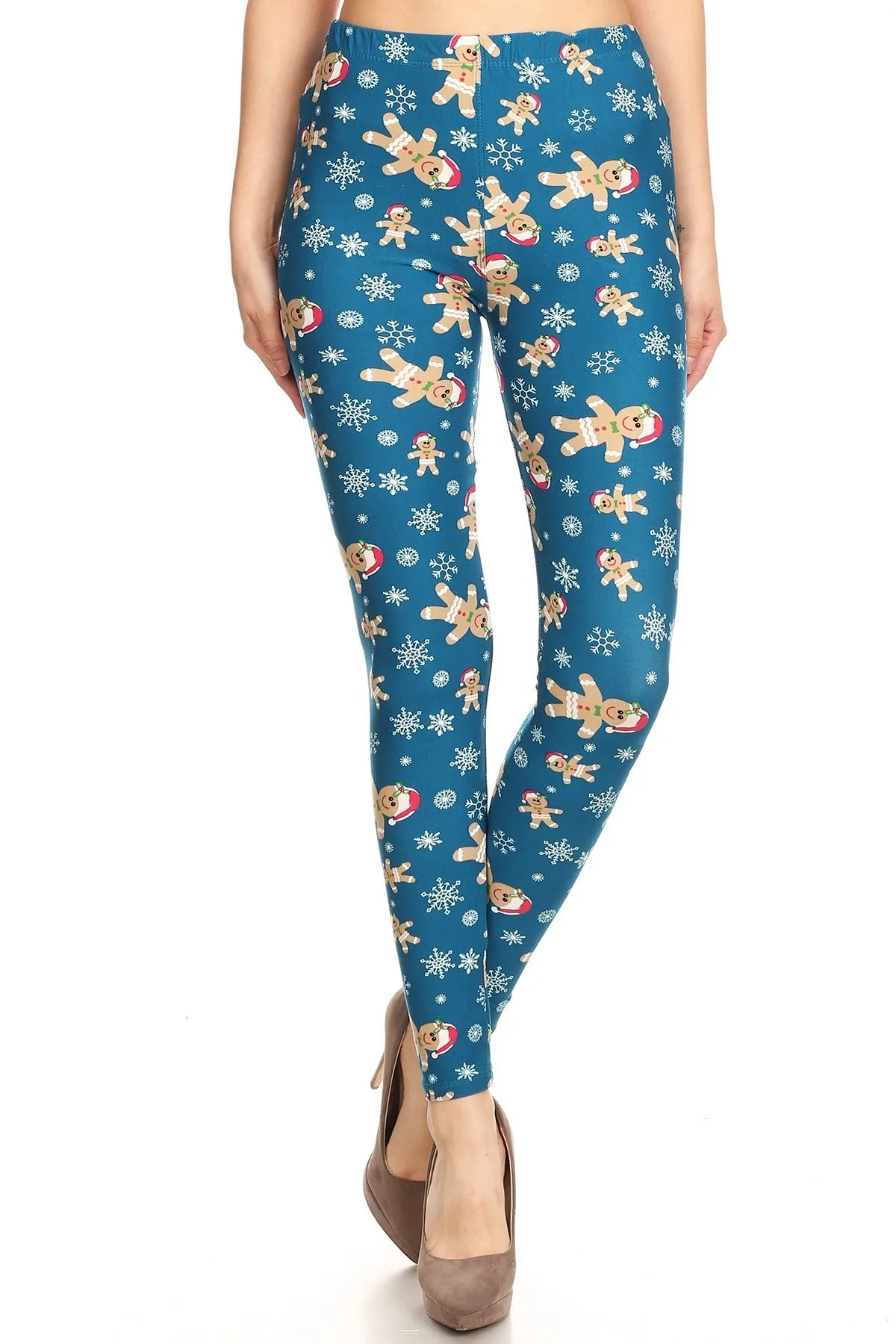 Women's Regular Gingerbread Man Pattern Printed Leggings