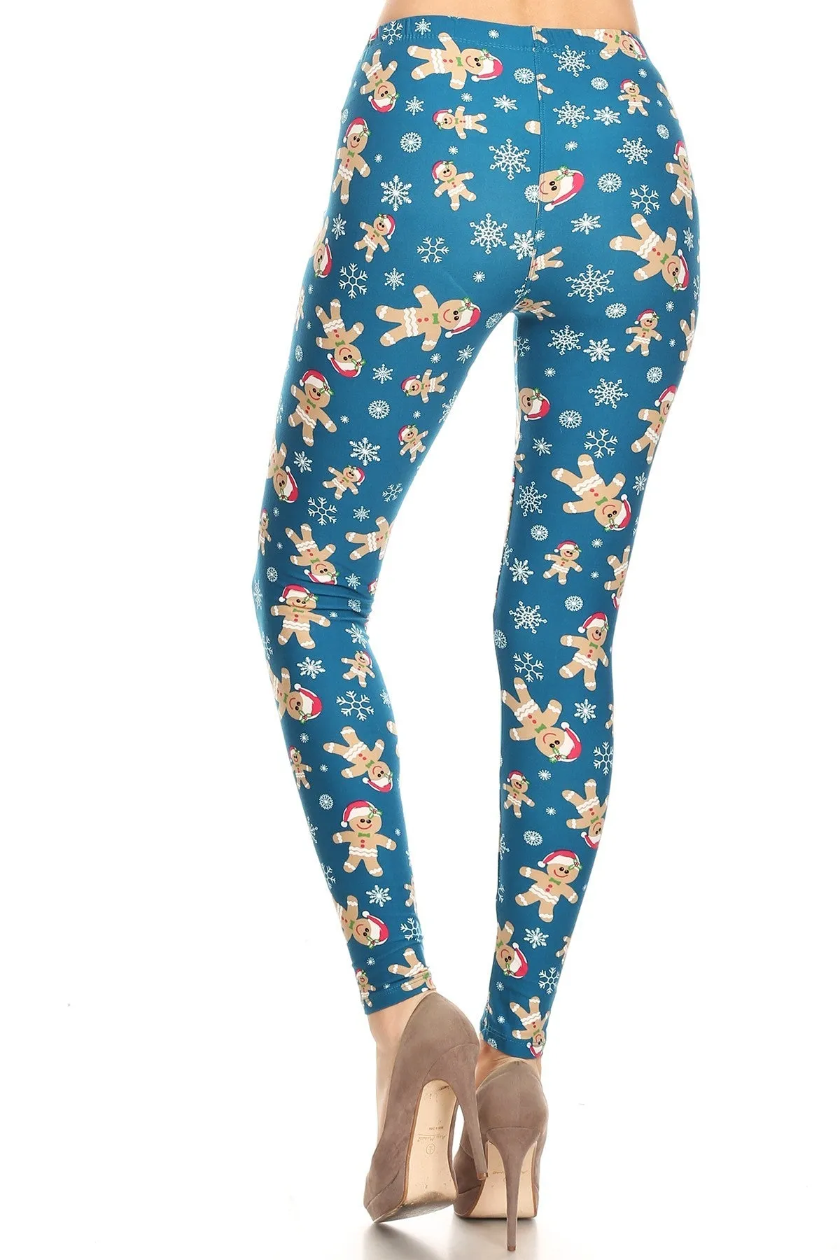 Women's Regular Gingerbread Man Pattern Printed Leggings