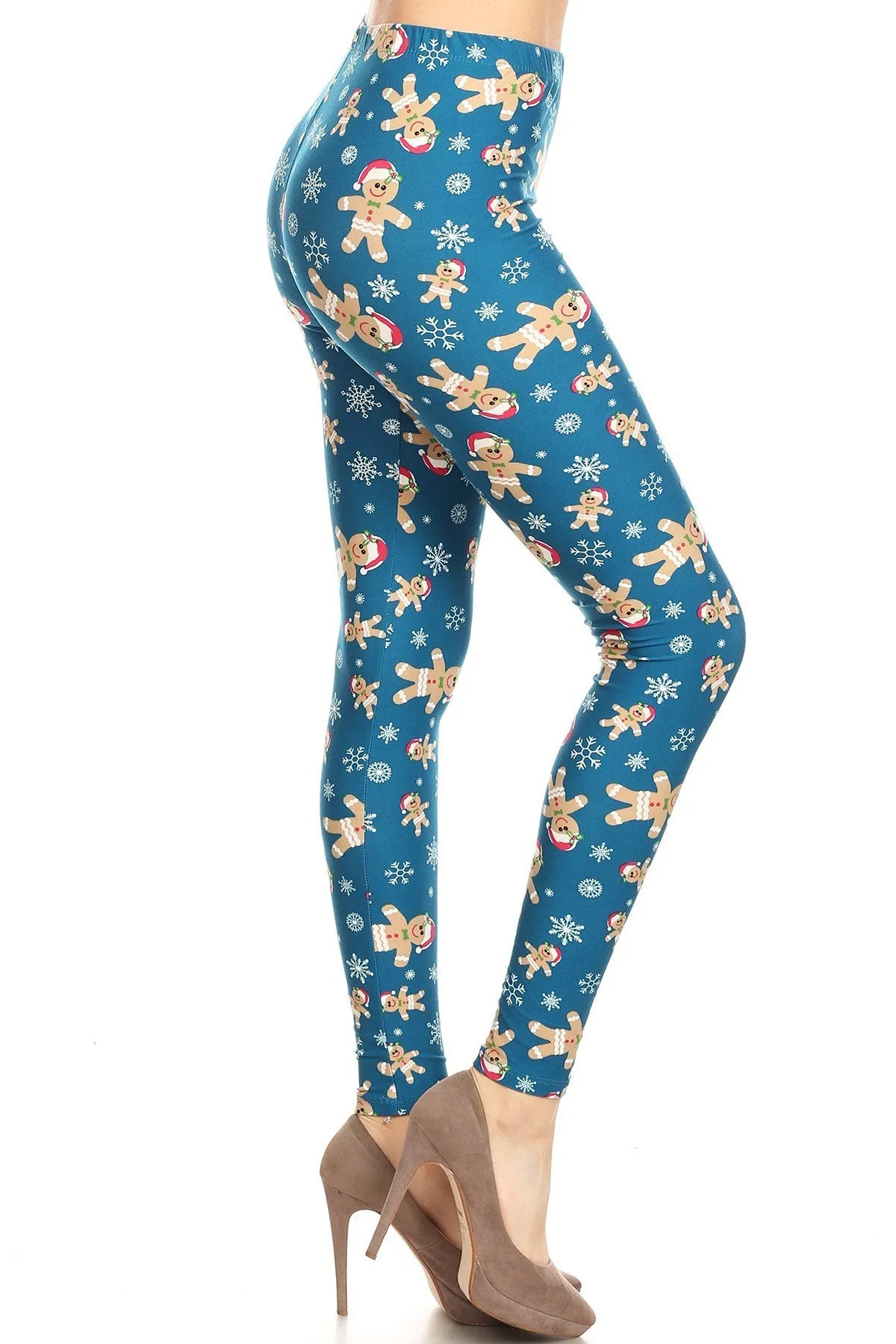 Women's Regular Gingerbread Man Pattern Printed Leggings