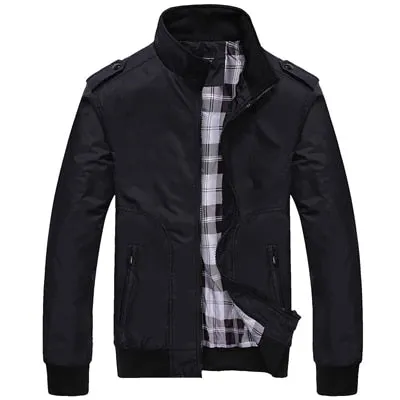 Xituodai Mens Jackets Spring Autumn Casual Coats Solid Color Mens Sportswear Stand Collar Slim Jackets Male Bomber Jackets 4XL