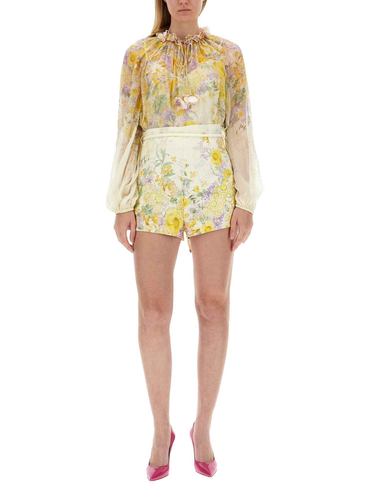 ZIMMERMANN    BLOUSE WITH FLORAL PATTERN